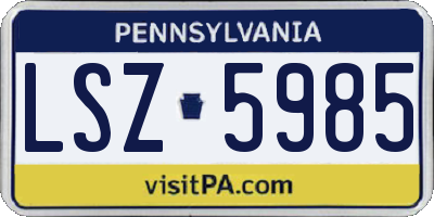 PA license plate LSZ5985