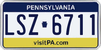 PA license plate LSZ6711