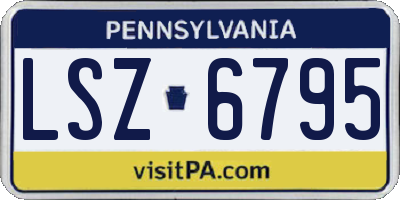 PA license plate LSZ6795