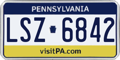 PA license plate LSZ6842