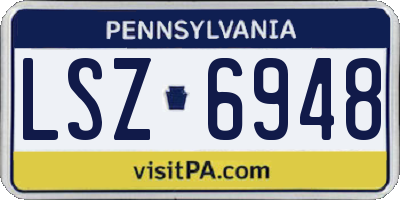 PA license plate LSZ6948