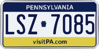 PA license plate LSZ7085
