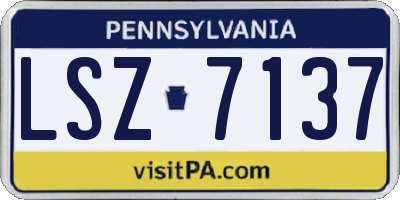 PA license plate LSZ7137