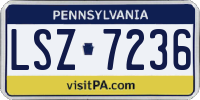 PA license plate LSZ7236