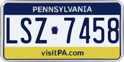 PA license plate LSZ7458