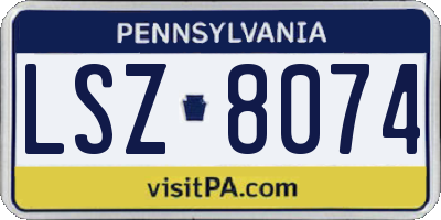 PA license plate LSZ8074