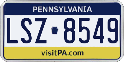 PA license plate LSZ8549