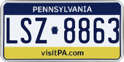PA license plate LSZ8863