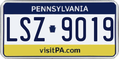 PA license plate LSZ9019