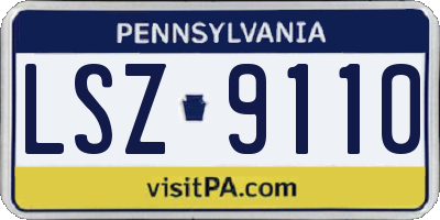PA license plate LSZ9110
