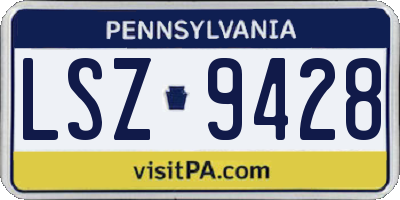 PA license plate LSZ9428
