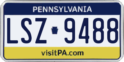 PA license plate LSZ9488