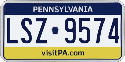 PA license plate LSZ9574