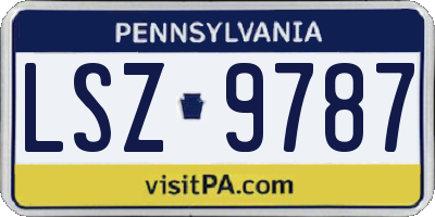 PA license plate LSZ9787
