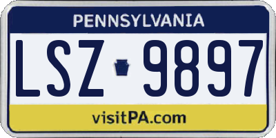 PA license plate LSZ9897