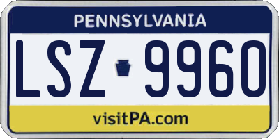 PA license plate LSZ9960