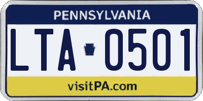 PA license plate LTA0501