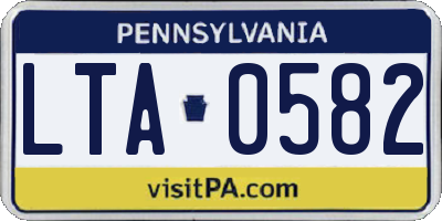 PA license plate LTA0582