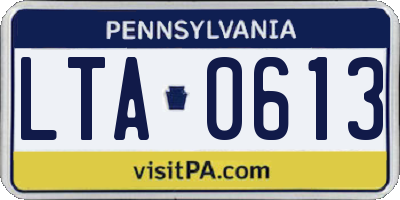 PA license plate LTA0613