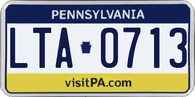 PA license plate LTA0713