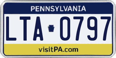 PA license plate LTA0797