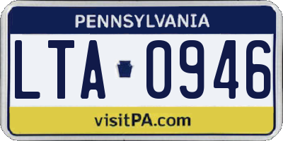 PA license plate LTA0946