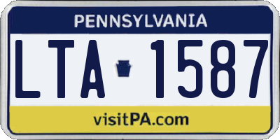 PA license plate LTA1587