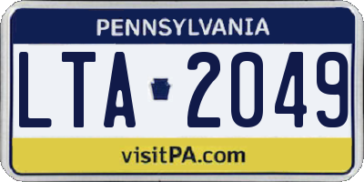 PA license plate LTA2049