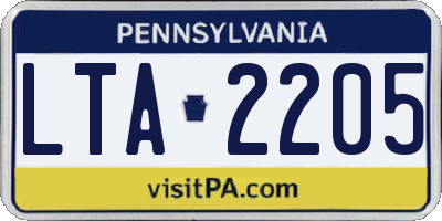 PA license plate LTA2205