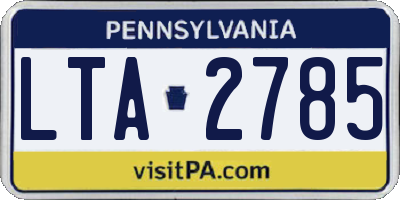 PA license plate LTA2785
