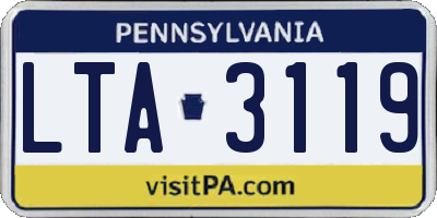 PA license plate LTA3119