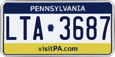 PA license plate LTA3687