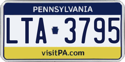 PA license plate LTA3795