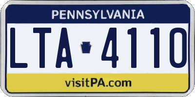 PA license plate LTA4110