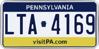 PA license plate LTA4169