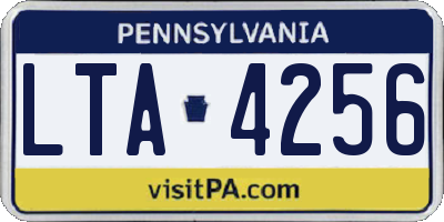 PA license plate LTA4256