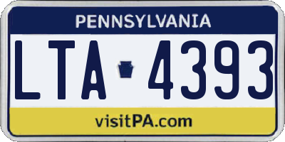 PA license plate LTA4393