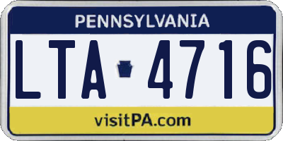 PA license plate LTA4716