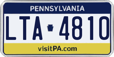 PA license plate LTA4810