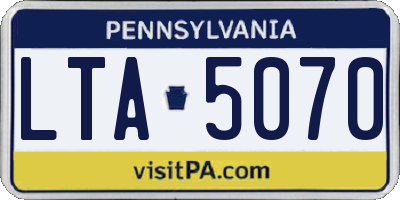 PA license plate LTA5070