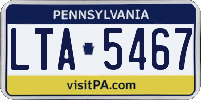 PA license plate LTA5467