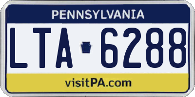 PA license plate LTA6288