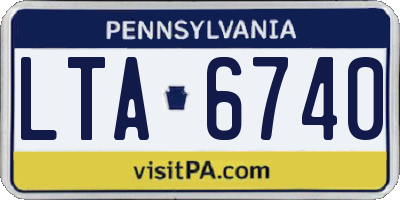PA license plate LTA6740