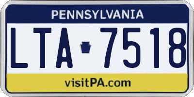 PA license plate LTA7518