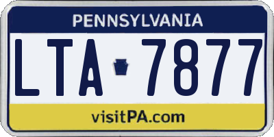 PA license plate LTA7877