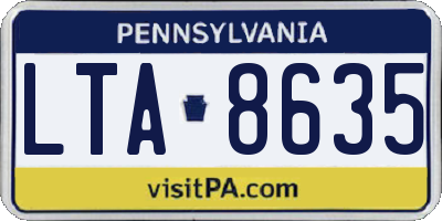 PA license plate LTA8635