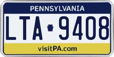 PA license plate LTA9408