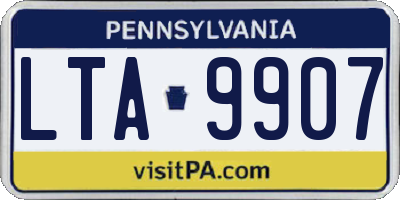 PA license plate LTA9907