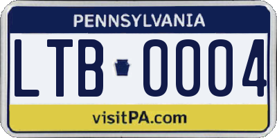 PA license plate LTB0004