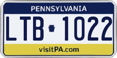 PA license plate LTB1022